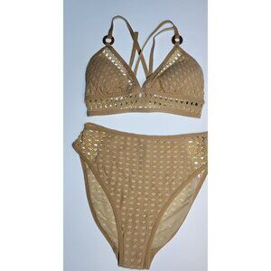 Robin Piccone Bikini Womens Set Top Triangle and Bottom High Rise Sz Medium